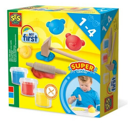Ses. Набор для лепки серии "My first" - УМЕЛЫЕ ПАЛЬЧИКИ (3 цвета, в пластиковых баночках, инструмент