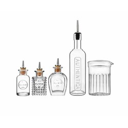 Luigi Bormioli. Набір Mixology: 4 пляшки з гейзером і стакан для змішування 0,5 л. (12324/01)