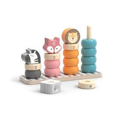 Viga Toys. Дерев'яний сортер-пірамідка PolarB Звірята (44022)