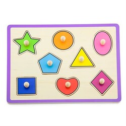 Viga Toys. Дерев'яна рамка-вкладиш Кольорові фігури (50015)