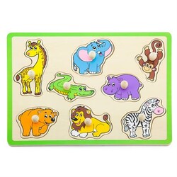 Viga Toys. Дерев'яна рамка-вкладиш Звірята (50019)