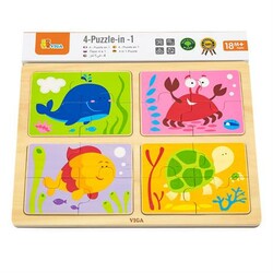 Viga Toys. Дерев'яний пазл Море 4 в 1 (50190)