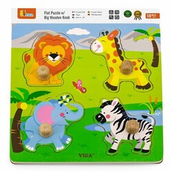 Viga Toys. Дерев'яна рамка-вкладиш Звірята в Африці (50840)