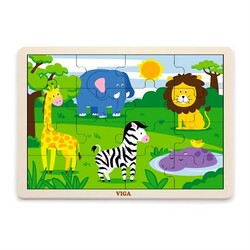 Viga Toys. Деревянный пазл  В Африке, 16 эл. (51449)