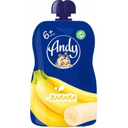 Andy.  Банан пюре пауч 6+ м  90 г (003452)