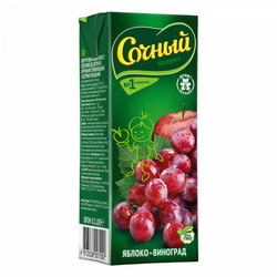 Сочный фрукт. Нектар Яблоко-виноград Сочный 0,2 л (1312398)