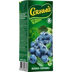 Сочный фрукт. Нектар Яблоко-голубика Сочный 0,2 л (1312401)