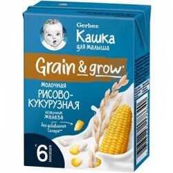 Gerber. Каша молочна рідка рисово-кукурудзяна 200 г (1100450)