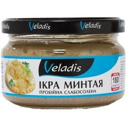 Veladis. Икра минтая пробойная слабосоленая с/б 180 г (4823097900550)