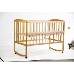 Goydalka. Кровать "AMELI" с откидной боковиной, дугами и колесами (600 * 1200) (Бук) (1В215-2)