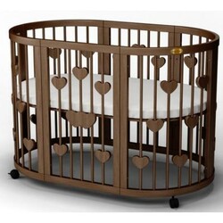 IngVart. Ліжечко SMART BED ROUND, 72/120, з сердечками (1341401)