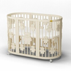 IngVart. Ліжечко SMART BED ROUND, 72/120, з ведмедиками (1361401)