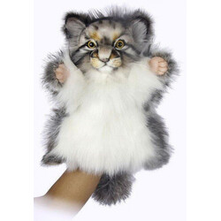 Hansa. Манул дикий кіт Hansa 40 см, реалістична м'яка іграшка на руку (4806021975190)