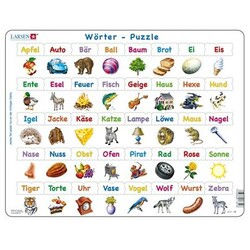 LARSEN. Пазл рамка-вкладиш LARSEN Вчися читати по-німецьки, серія МАКСІ (LS41-DE)