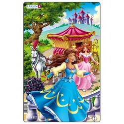 LARSEN. Пазл рамка-вкладыш LARSEN Принцесса в синем, серия МИДИ (U8-1)