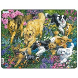 LARSEN. Пазл рамка-вкладиш LARSEN Собаки на лузі, серія МАКСІ (FH33)