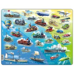 LARSEN. Пазл рамка-вкладыш LARSEN Транспорт прошлого, серия МАКСИ (HL7-RU)