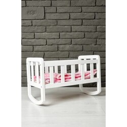 Goydalka. Кроватка для куклы (тон белый) (550 * 280 * 350) (бук) (12С29-1)