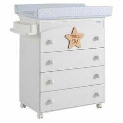 Micuna. Пеленальный комод с ванночкой Micuna Valeria Baby Star, белый (B-970 BABY STAR WHITE)