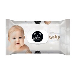 Papilion. Дитячих вологі серветки Baby з пластиковою кришкою, 72 шт(8692857012965)