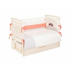 Putti. Комплект постельного белья 90х120 6 предметов Бежево-красный (BB-6)