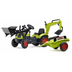 Falk. Дитячий трактор на педалях з причепом, переднім та заднім ковшами Falk CLAAS ARION ( 2040N)