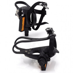 XLC. Педали контактные PD-R01,392гр,черные,с ремешками и тулипсами(2501821800)