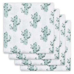 Jollein. Набір гідрофільних пелюшок Кактуси (4 шт) (100% тканий бавовна) (535-851-65136)