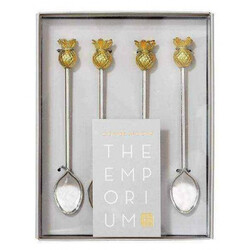 Talking Tables. Чайные ложки с ручкой "Ананас" 4 шт (5052714079846)