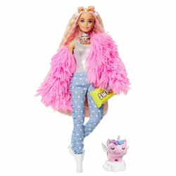 Barbie. Лялька"Екстра" у рожевій пухнастій шубці (887961908480)