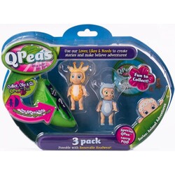 QPEAS. Фигурки в стручке горошинки Qpeas "Приключения животных" (3 фигурки и 1 подвеска) (QP004)