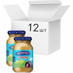 Карапуз. Упаковка пюре Яблоко и слива без сахара 170 г х 12 шт (4820134722069)