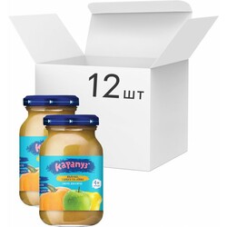 Карапуз. Упаковка пюре Яблоко, тыква, айва без сахара с витамином С 170 г х 12 (4820134722014)