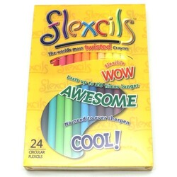 Гнучкі олівці (24 кольора), циліндричні, 7,5 см (FLE124-07)