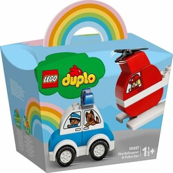 LEGO. Конструктор LEGO DUPLO Пожежний вертоліт і поліцейський автомобіль (10957)