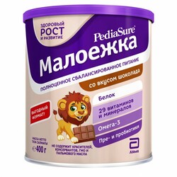 PediaSure. Сухая смесь PediaSure Малоежка со вкусом шоколада 400 г, 12 мес + (015990)