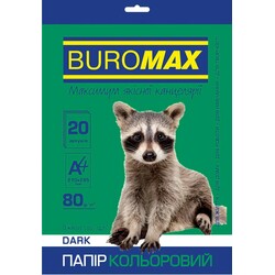 Buromax. Бумага цветная DARK, т.-зеленая, 20 л., А4, 80 г/м² (BM.2721420-04)