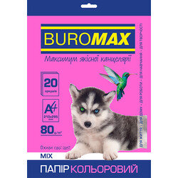 Buromax. Набір цв.бумагі NEON + INTENSIVE, 10 кол., 20 л., А4, 80 г.  м² (4823078962355)