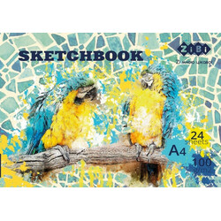ZiBi. Скетчбук, А4, 24 л., 100 г / м2, білий блок, клеєний, ART Line (ZB.1466)