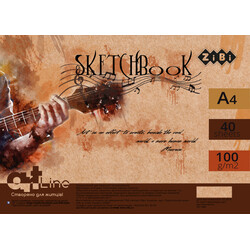 ZiBi. Скетчбук, А4, 40 л., 100 г/м2, белый блок, на пружине, коричневый, ART Line(ZB.1486)