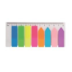 Buromax. Закладки пластикові NEON, з клейким шаром, 45x12 мм, 42x12 мм, 8 кол. по 25 л. (951472)