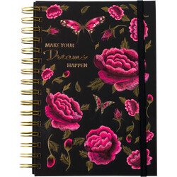 Buromax. Блокнот на пружине сбоку SENSE, А-5, 80л., точка, тв. картонная обложка, черный