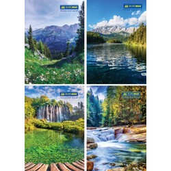 Buromax. Книга канцелярская ПРИРОДА А4 96 л клетка, тверая ламинированная обложка, ассорти (923929)