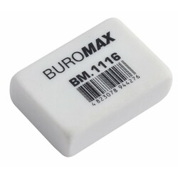 Buromax. Ластик 1116, S (26x18x8 мм), прямоугольный, белый (4823078944276)