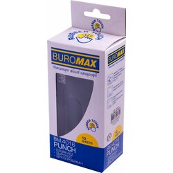 Buromax. Дырокол пластиковый, RUBBER TOUCH, до 10 л., черный (4823078943729)