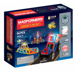 Magformers. Магнітний конструктор Magformers Набір для будівництва з ЛІД підсвічуванням, 54 ел.