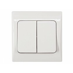 Fairy. Вимикач подвійний Fairy (білий) (4003)