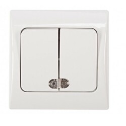 Fairy. Выключатель двойной с подсветкой Fairy (белый) (4006)