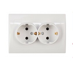 Fairy. Розетка подвійна із заземленням Fairy (білий) (4008)