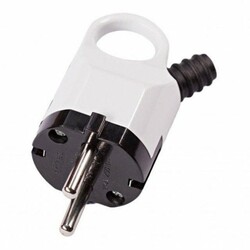 Luxel. Вилка с заземлением  угловая с кольцом и гофрой (1010)